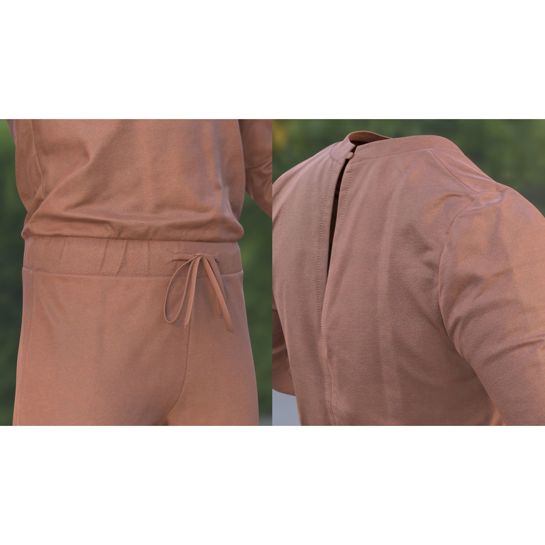 Jumpsuit 82 3D Model – Rigged Low-Poly Clothing for Metahumans, Blender, FBX - View 10