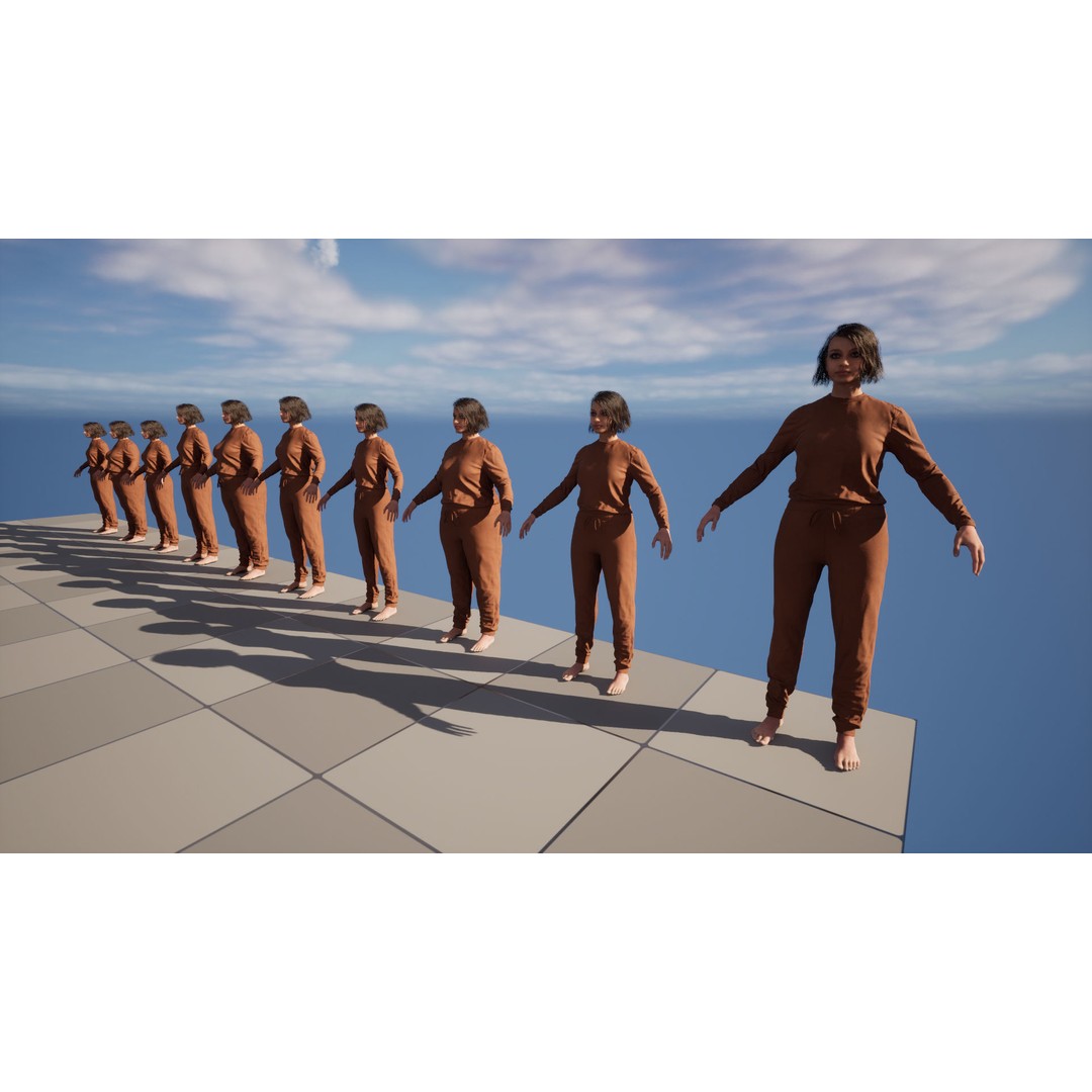 Jumpsuit 82 3D Model – Rigged Low-Poly Clothing for Metahumans, Blender, FBX - View 18
