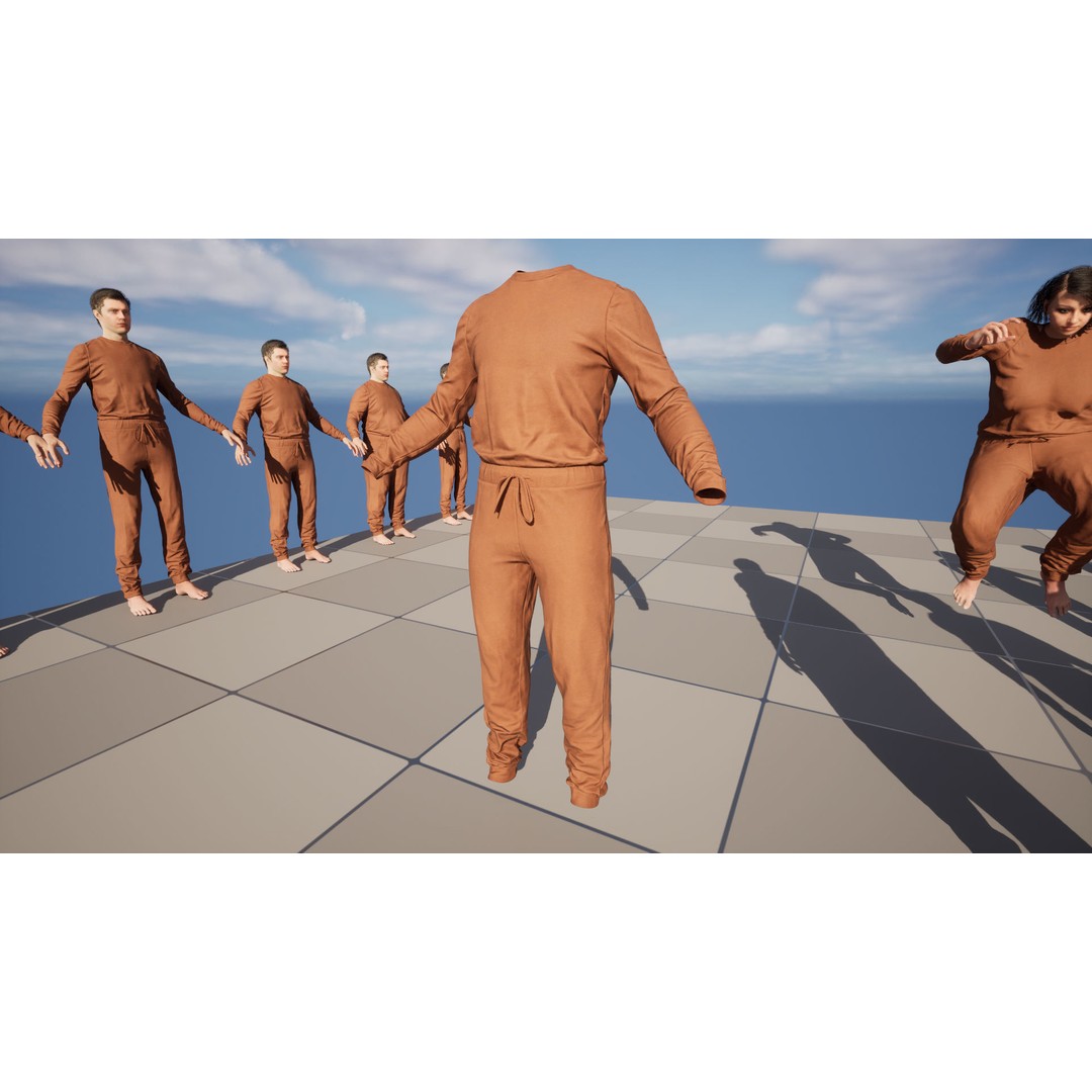Jumpsuit 82 3D Model – Rigged Low-Poly Clothing for Metahumans, Blender, FBX - View 20