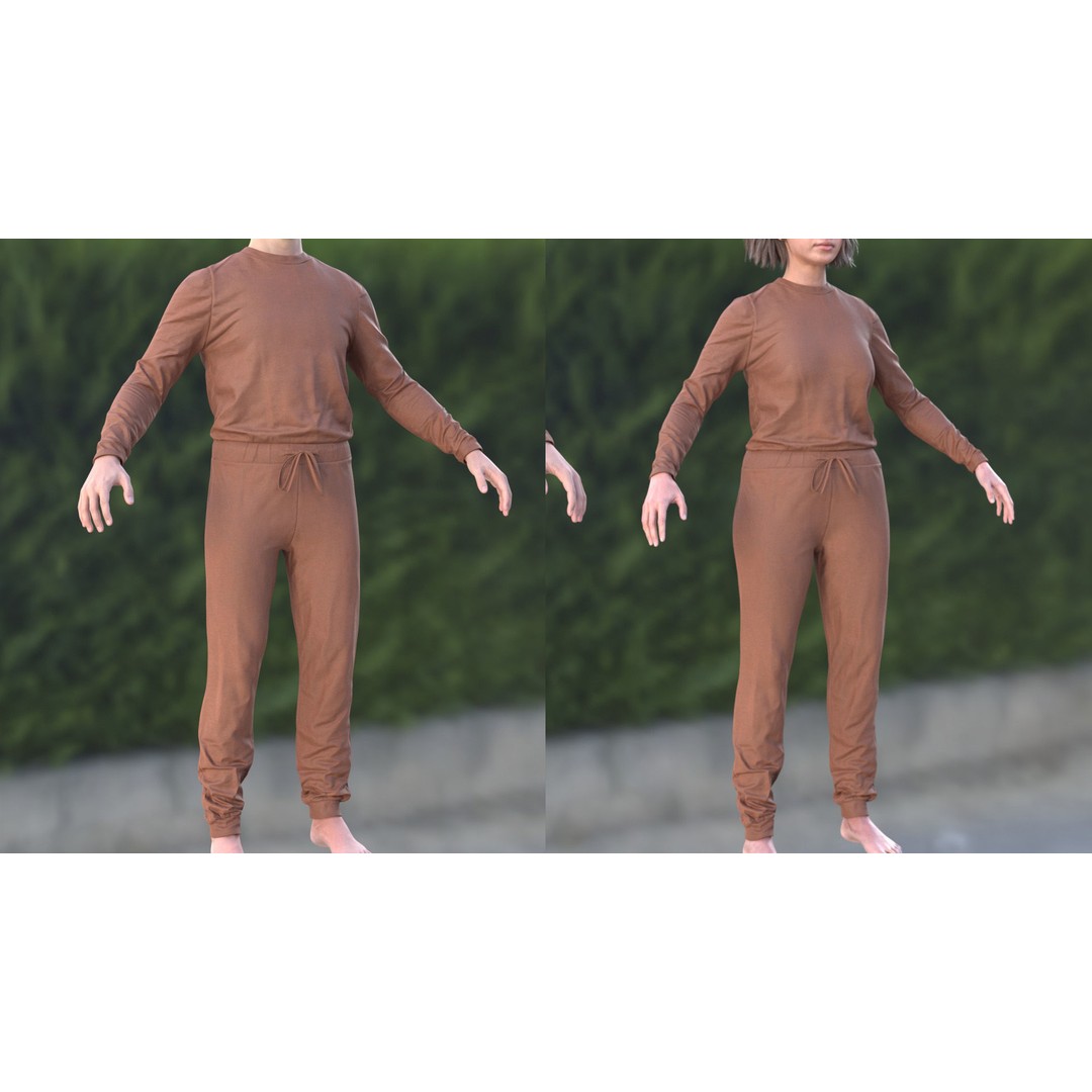 Jumpsuit 82 3D Model – Rigged Low-Poly Clothing for Metahumans, Blender, FBX - View 6