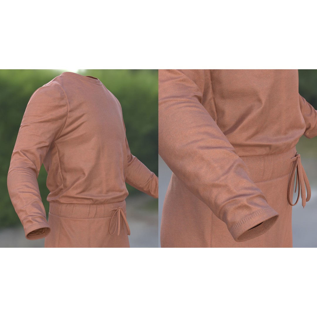Jumpsuit 82 3D Model – Rigged Low-Poly Clothing for Metahumans, Blender, FBX - View 7