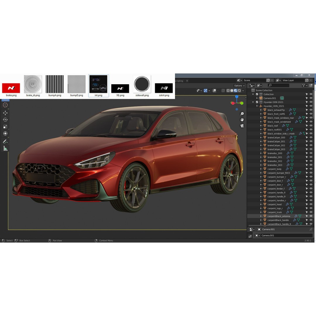 Hyundai i30 N 2021 3D Model – Realistic Sport Car, FBX, OBJ, Blender