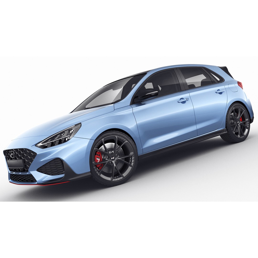 Hyundai i30 N 2021 3D Model – Realistic Sport Car, FBX, OBJ, Blender - View 12
