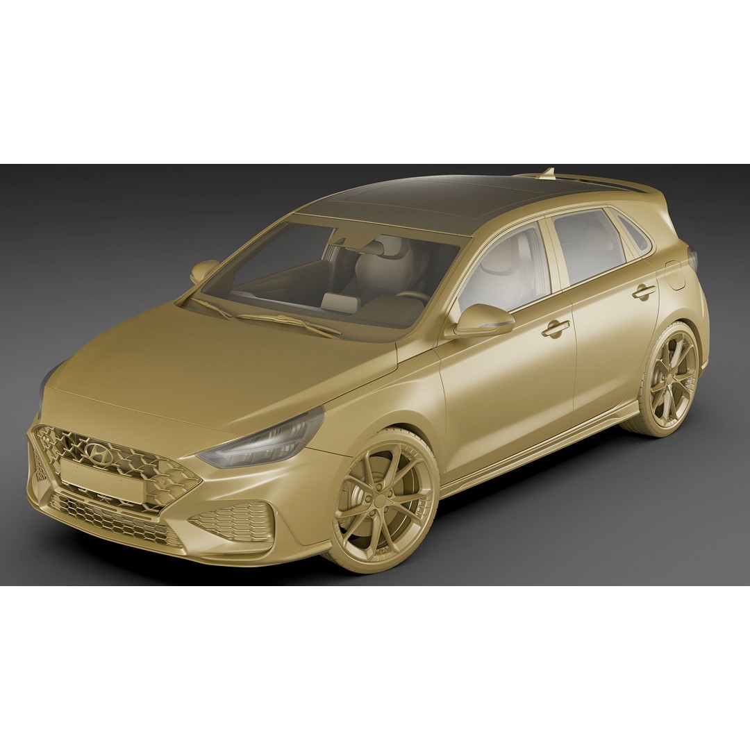 Hyundai i30 N 2021 3D Model – Realistic Sport Car, FBX, OBJ, Blender - View 21