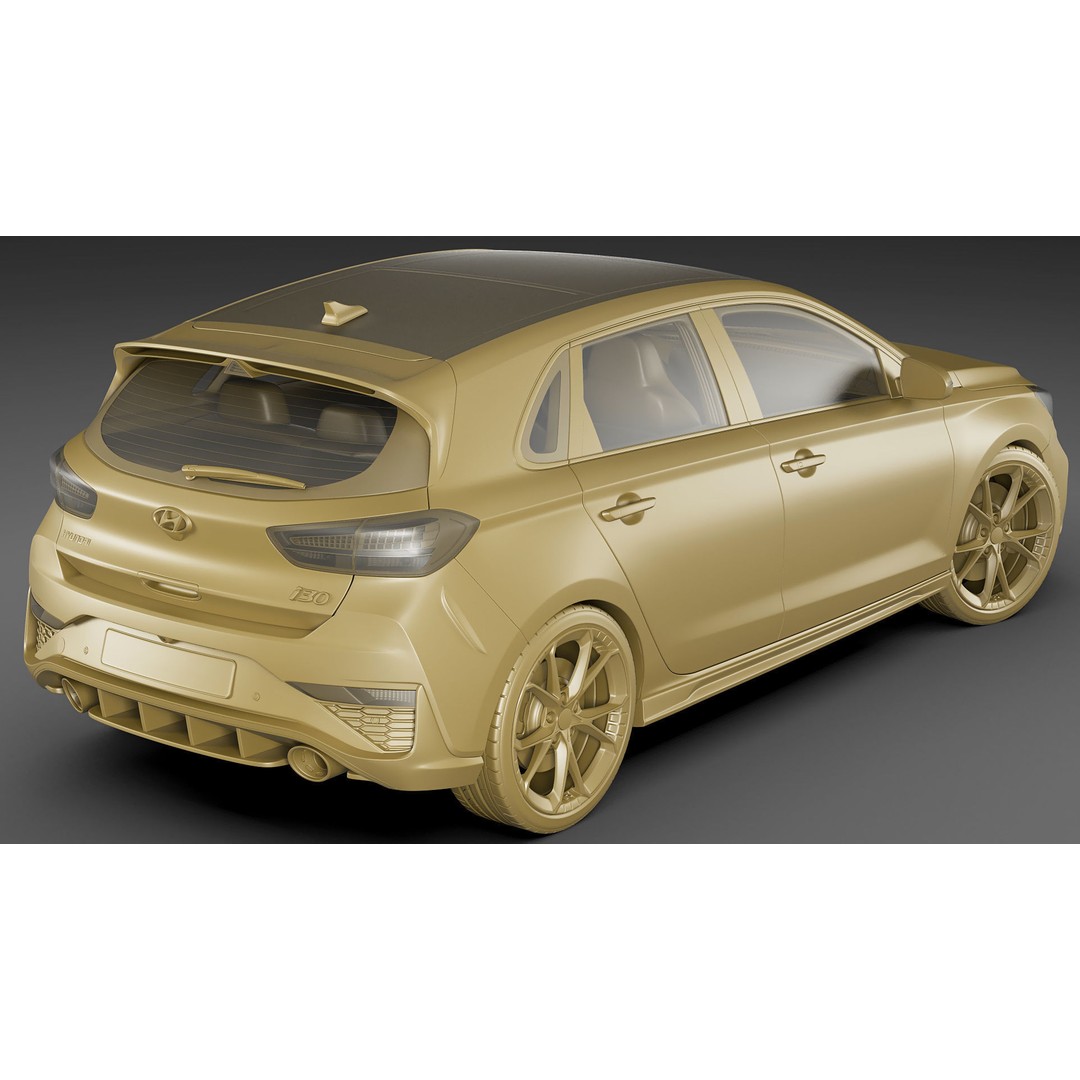 Hyundai i30 N 2021 3D Model – Realistic Sport Car, FBX, OBJ, Blender - View 22