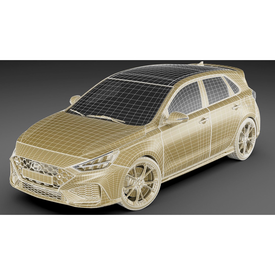 Hyundai i30 N 2021 3D Model – Realistic Sport Car, FBX, OBJ, Blender - View 25