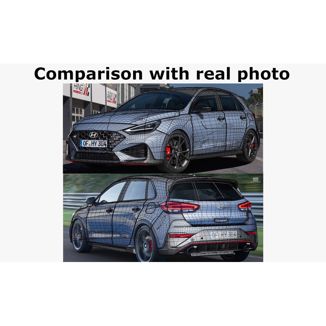 Hyundai i30 N 2021 3D Model – Realistic Sport Car, FBX, OBJ, Blender - View 27