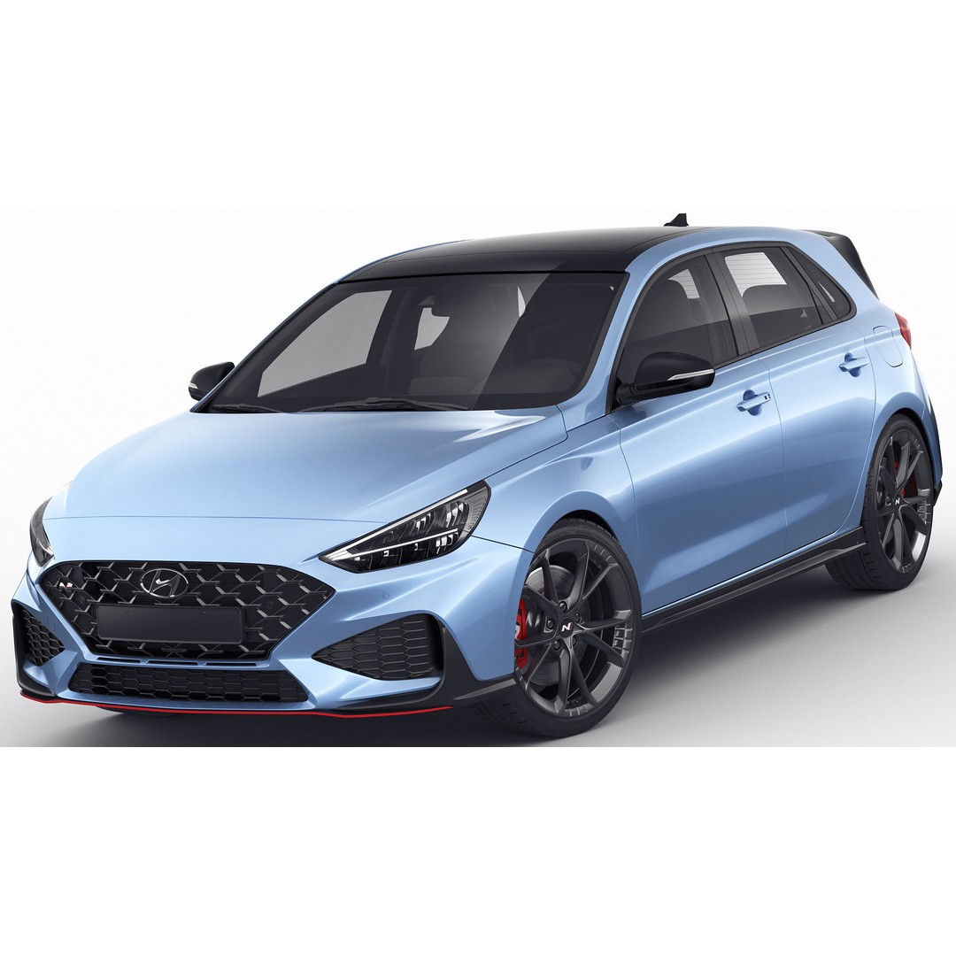 Hyundai i30 N 2021 3D Model – Realistic Sport Car, FBX, OBJ, Blender - View 3