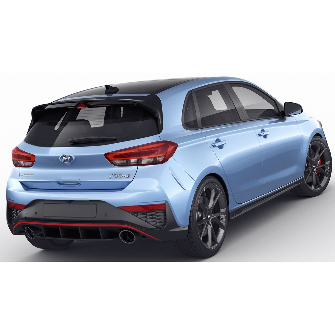 Hyundai i30 N 2021 3D Model – Realistic Sport Car, FBX, OBJ, Blender - View 4