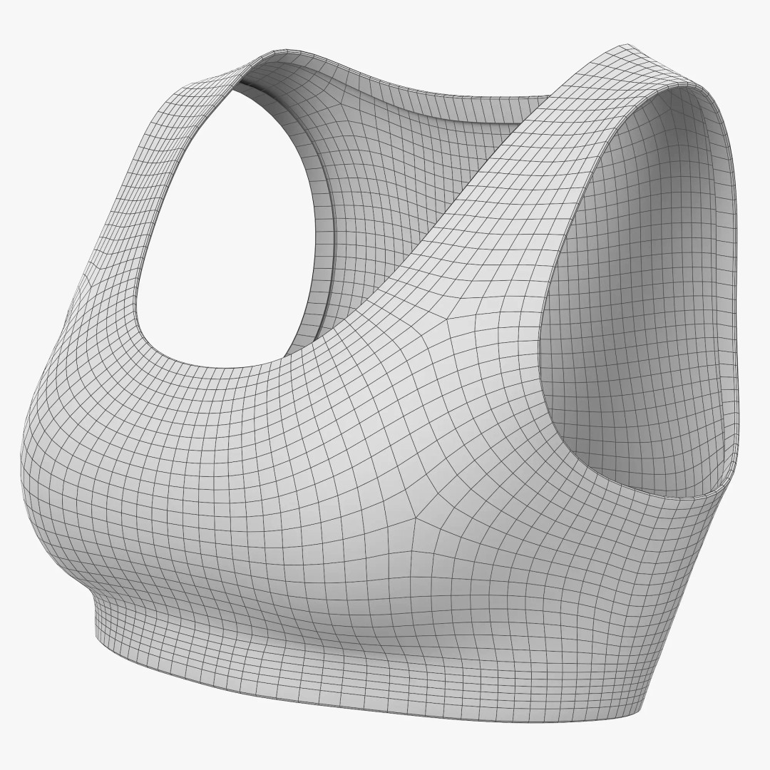 Sport Bra 3D Model – Low Poly Realistic Clothing for Fitness - View 10
