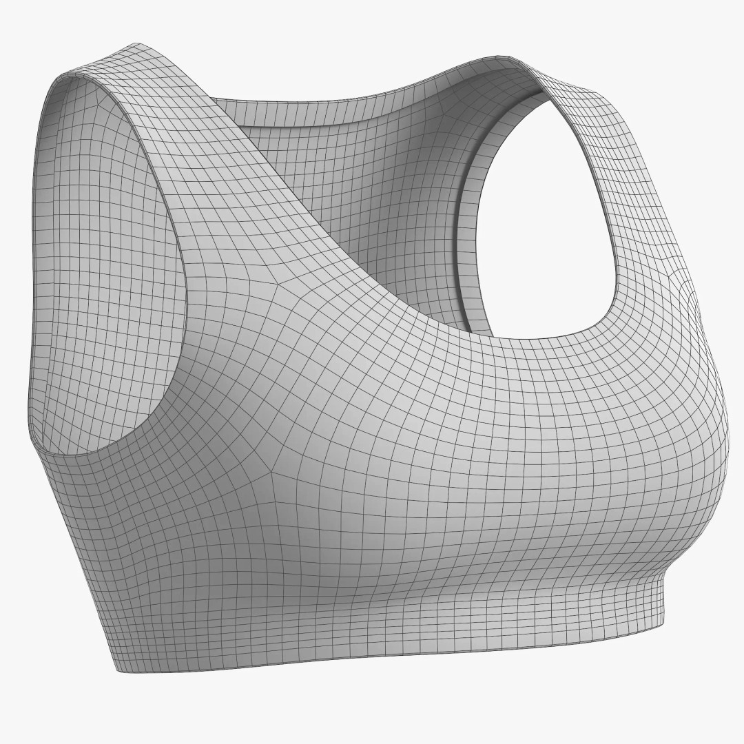 Sport Bra 3D Model – Low Poly Realistic Clothing for Fitness - View 11