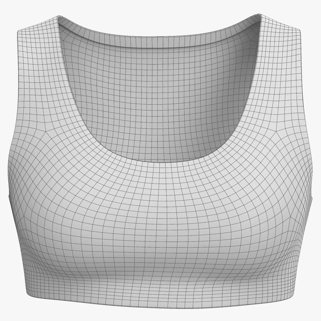 Sport Bra 3D Model – Low Poly Realistic Clothing for Fitness - View 12