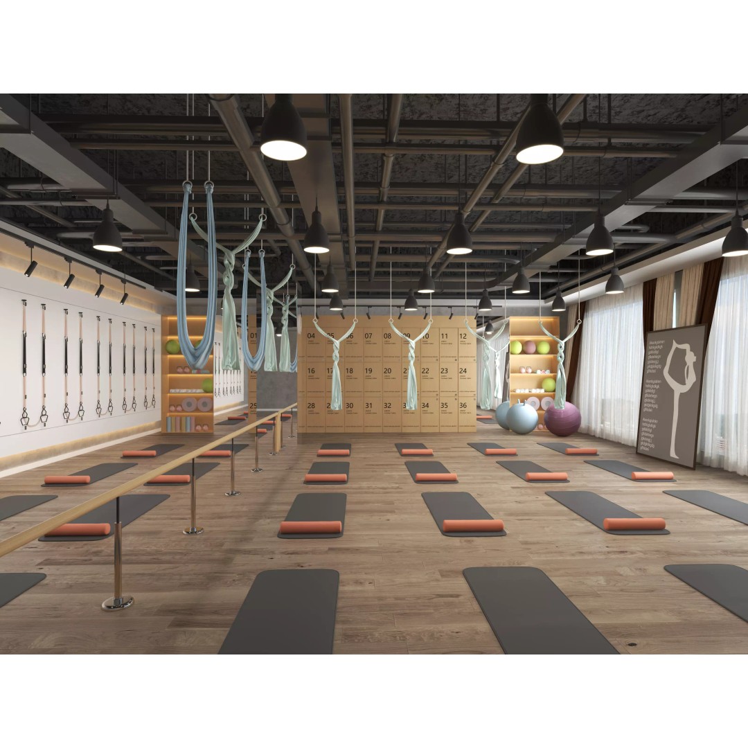 Modern Pilates Studio Interior Scene 3D Model – Realistic Design, FBX & OBJ Formats - View 2