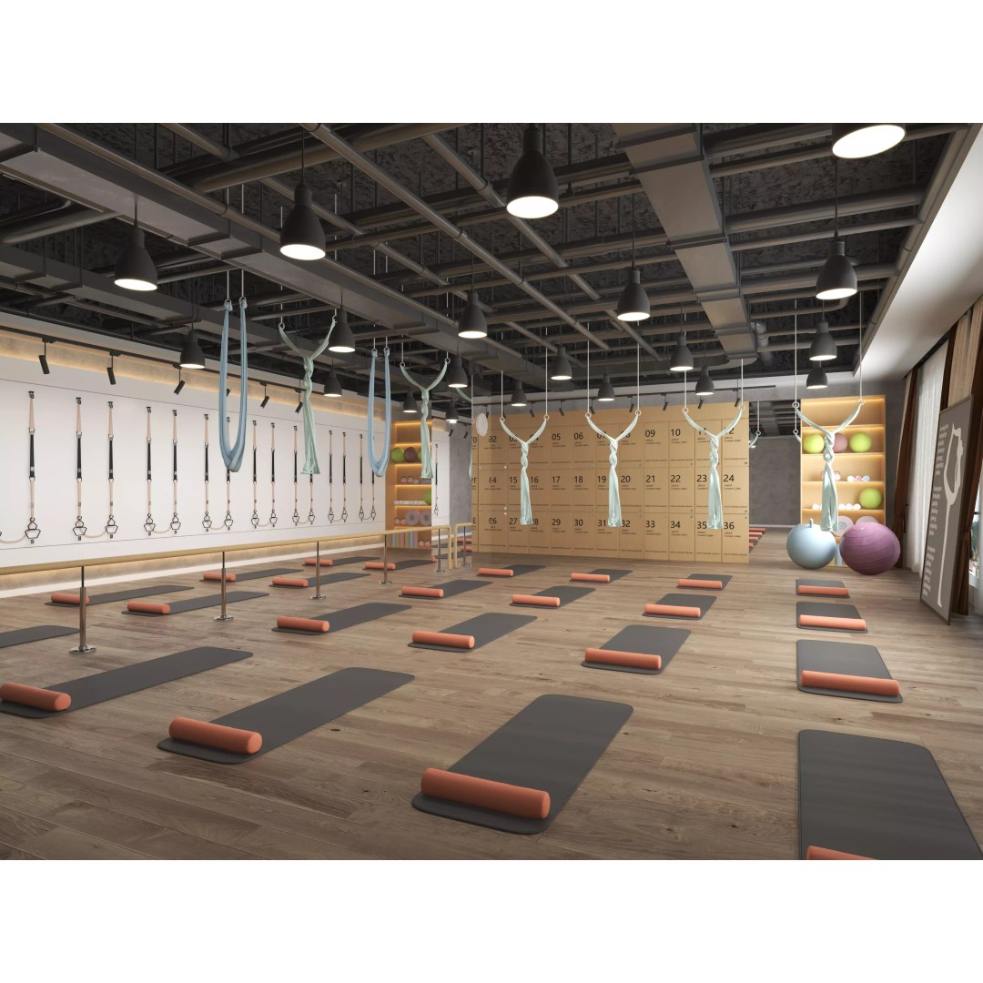 Modern Pilates Studio Interior Scene 3D Model – Realistic Design, FBX & OBJ Formats - View 3