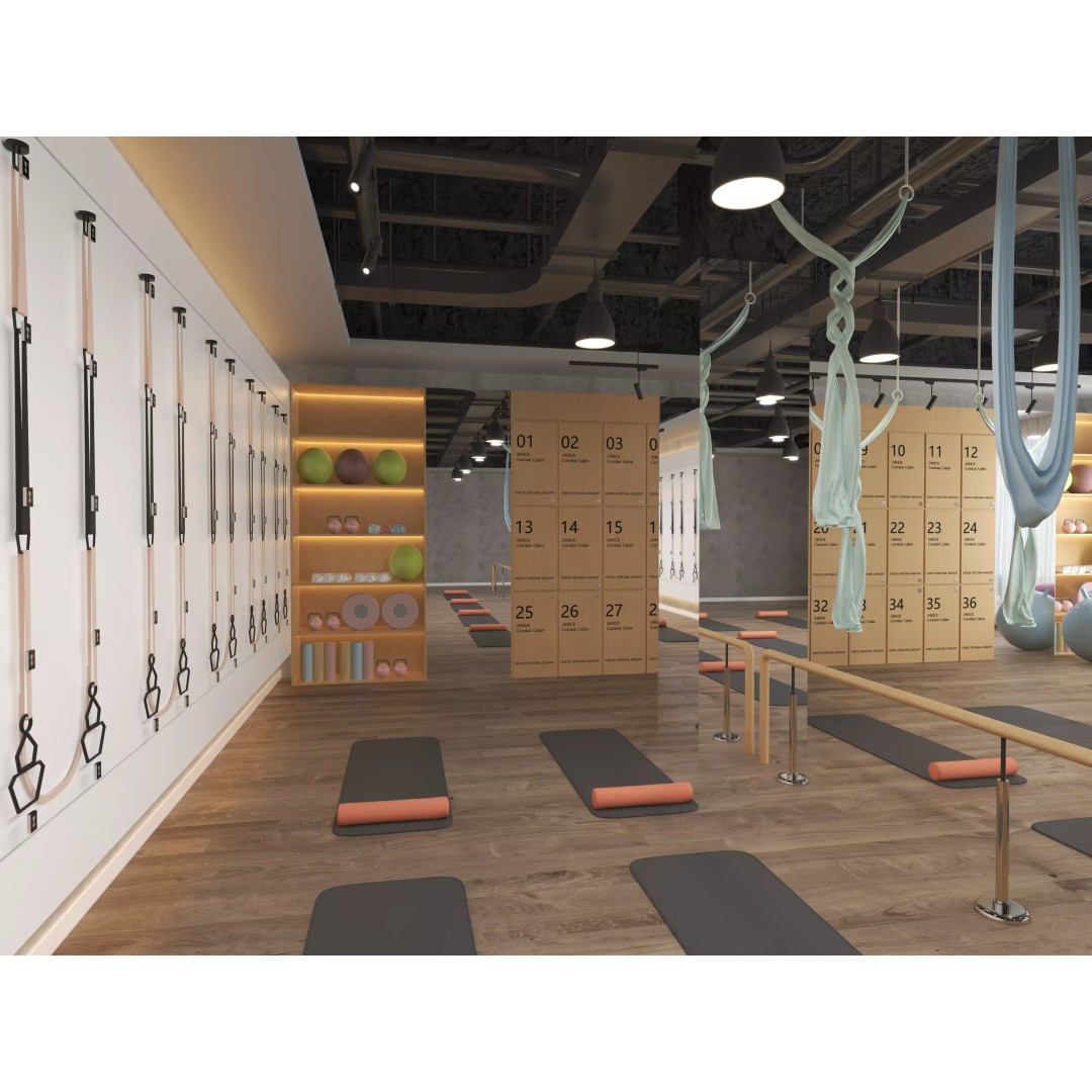 Modern Pilates Studio Interior Scene 3D Model – Realistic Design, FBX & OBJ Formats - View 6