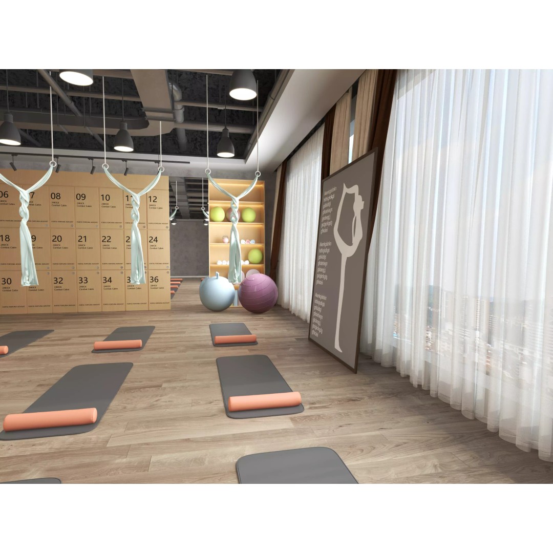 Modern Pilates Studio Interior Scene 3D Model – Realistic Design, FBX & OBJ Formats - View 9