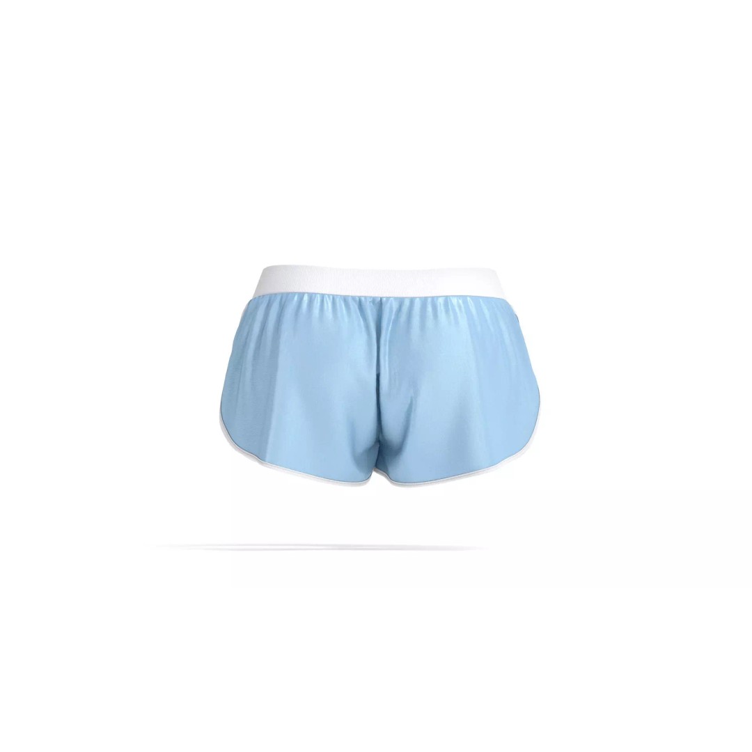 Blue Women Sport Shorts 3D Model – Fitness Jersey Apparel, FBX - View 4
