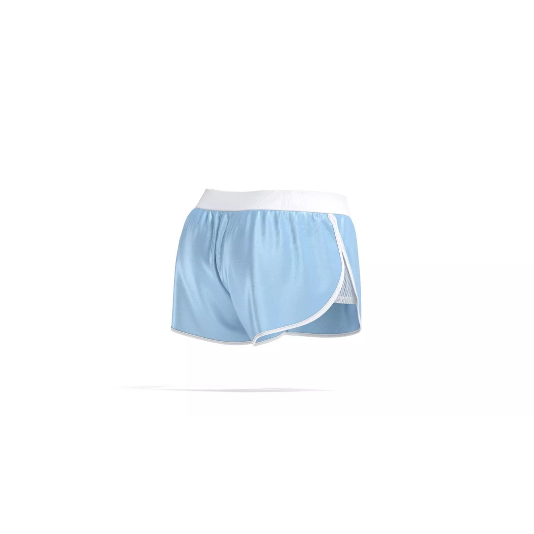 Blue Women Sport Shorts 3D Model – Fitness Jersey Apparel, FBX - View 6