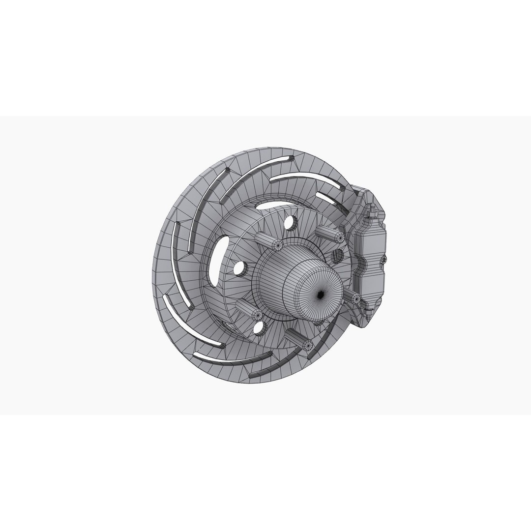 Strange Rear Brake Disc 3D Model – Low Poly Game Ready Asset, FBX - View 11