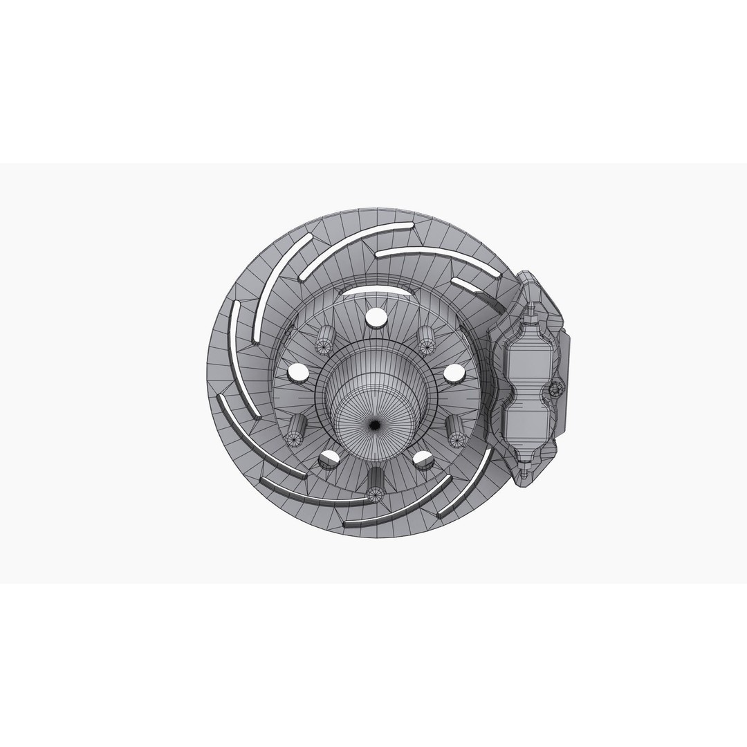 Strange Rear Brake Disc 3D Model – Low Poly Game Ready Asset, FBX - View 12