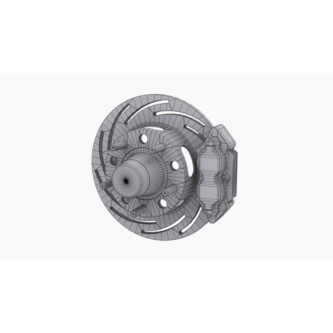 Strange Rear Brake Disc 3D Model – Low Poly Game Ready Asset, FBX - View 13