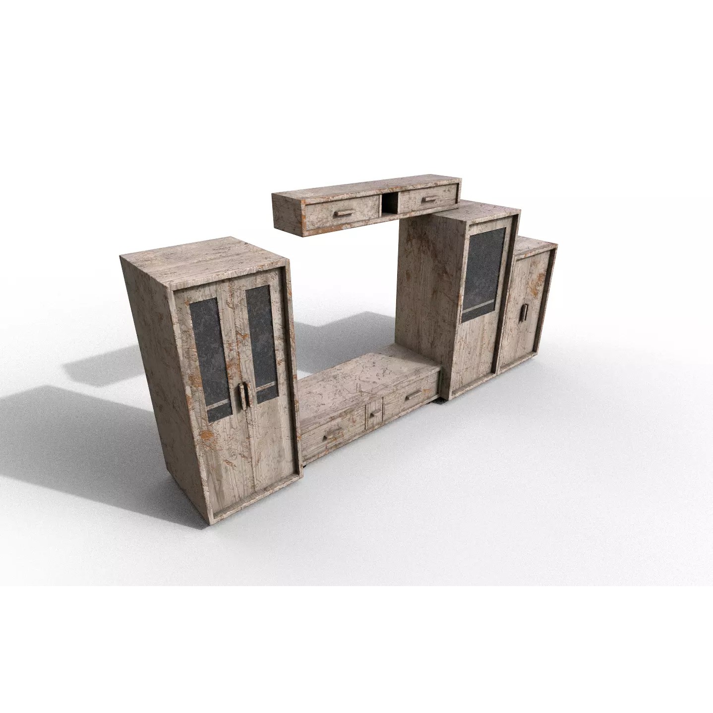 Old Modern Furniture Set - Low-Poly Game-Ready 3D Model - View 2