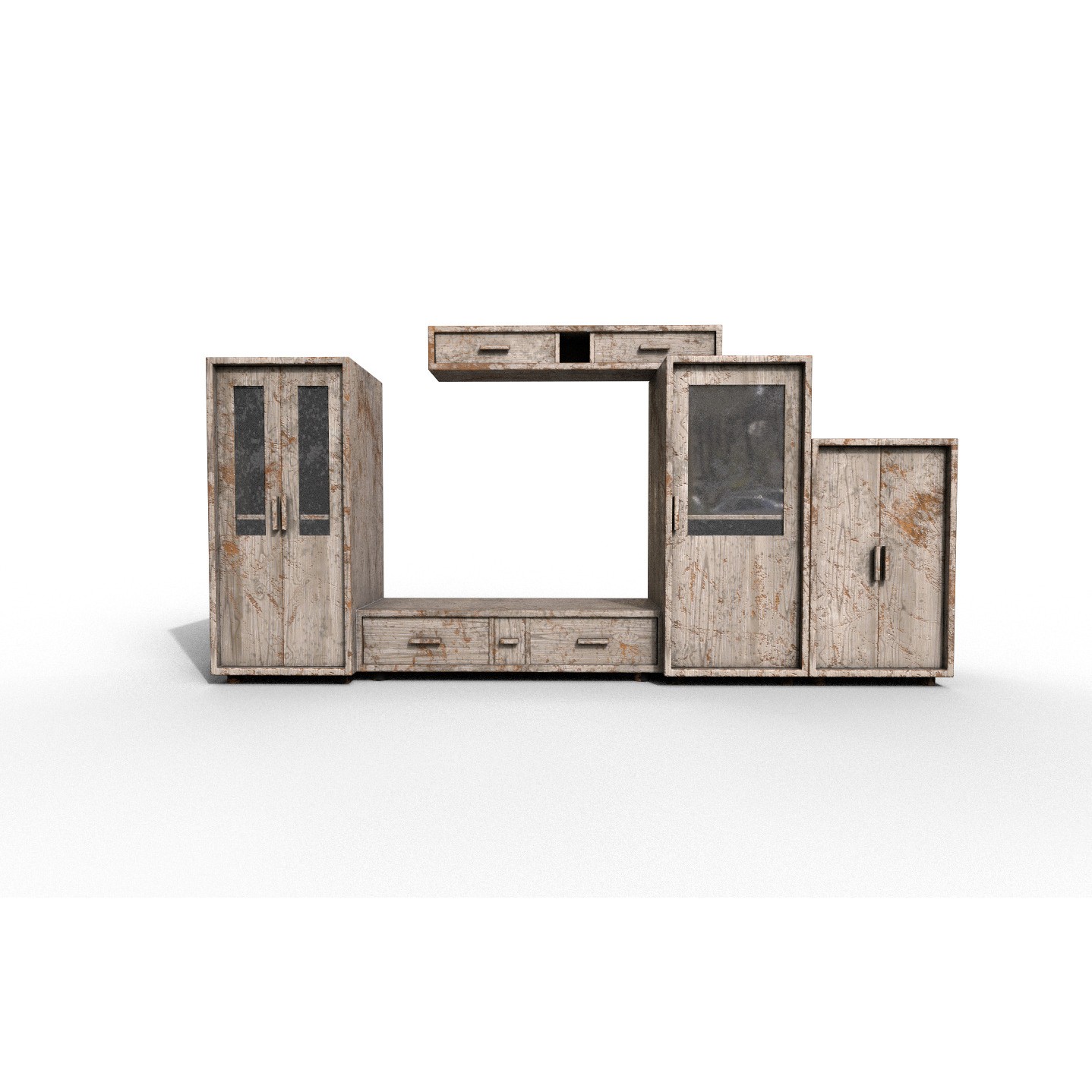 Old Modern Furniture Set - Low-Poly Game-Ready 3D Model - View 3