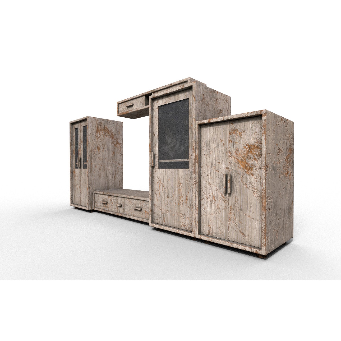 Old Modern Furniture Set - Low-Poly Game-Ready 3D Model - View 4