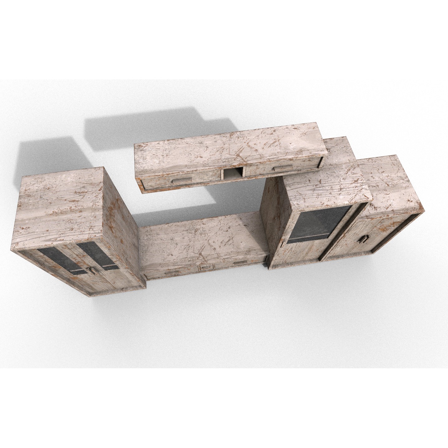 Old Modern Furniture Set - Low-Poly Game-Ready 3D Model - View 6
