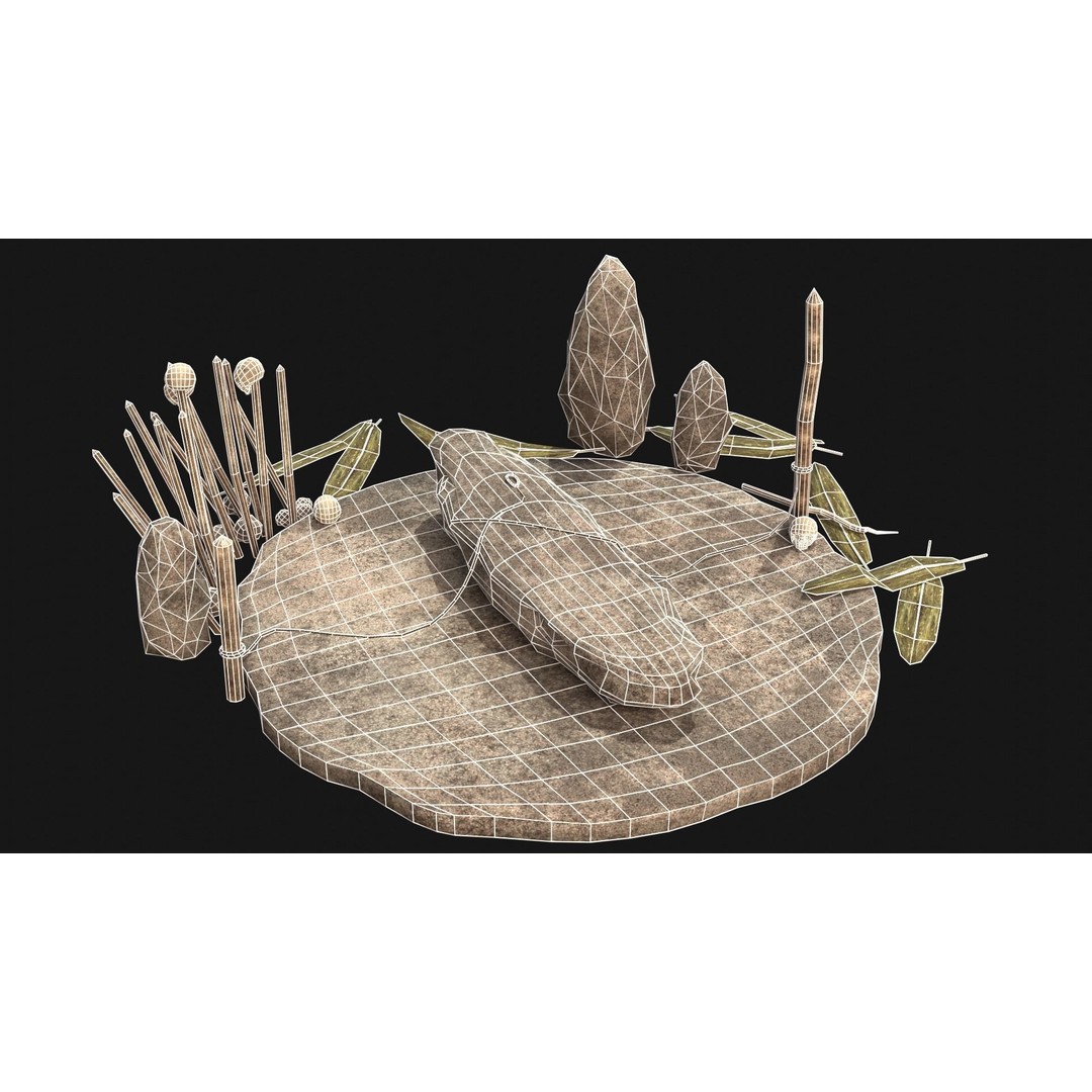 Cult Sacrifice Place 3D Model – Low Poly Game Asset, FBX/OBJ - View 10