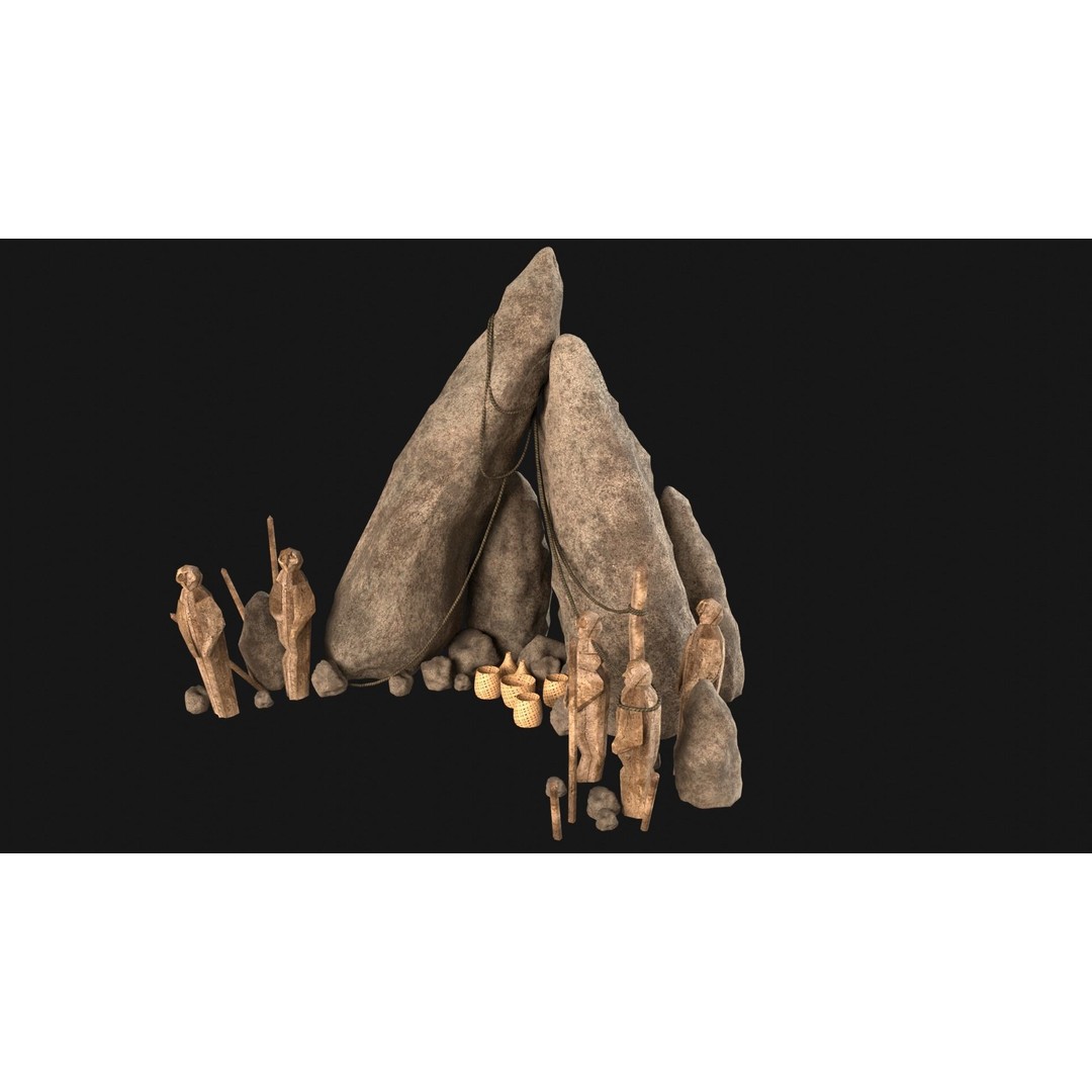 Cult Sacrifice Place 3D Model – Low Poly Game Asset, FBX/OBJ - View 11
