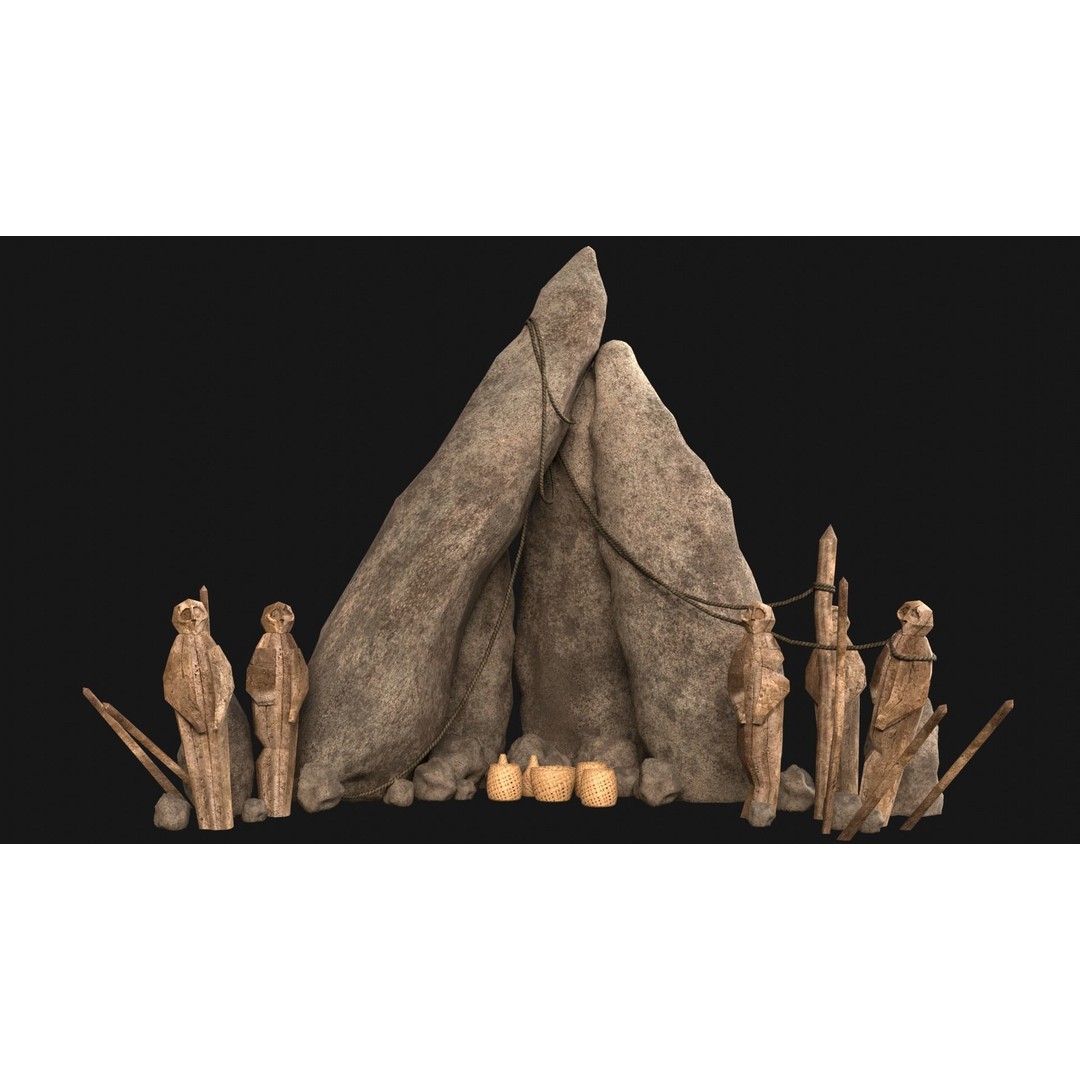 Cult Sacrifice Place 3D Model – Low Poly Game Asset, FBX/OBJ - View 12