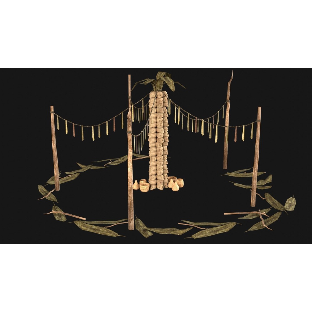 Cult Sacrifice Place 3D Model – Low Poly Game Asset, FBX/OBJ - View 15