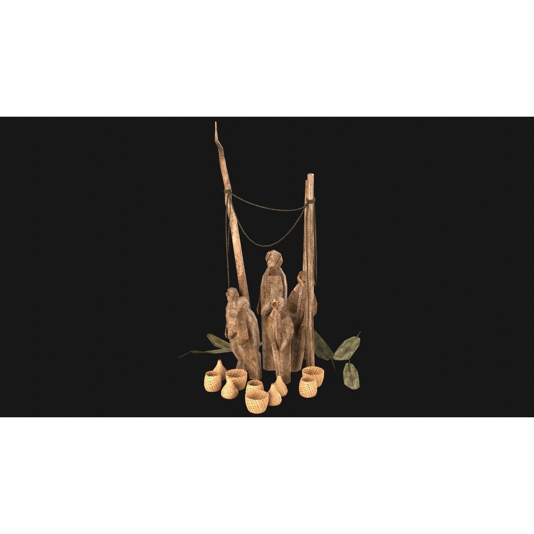 Cult Sacrifice Place 3D Model – Low Poly Game Asset, FBX/OBJ - View 19