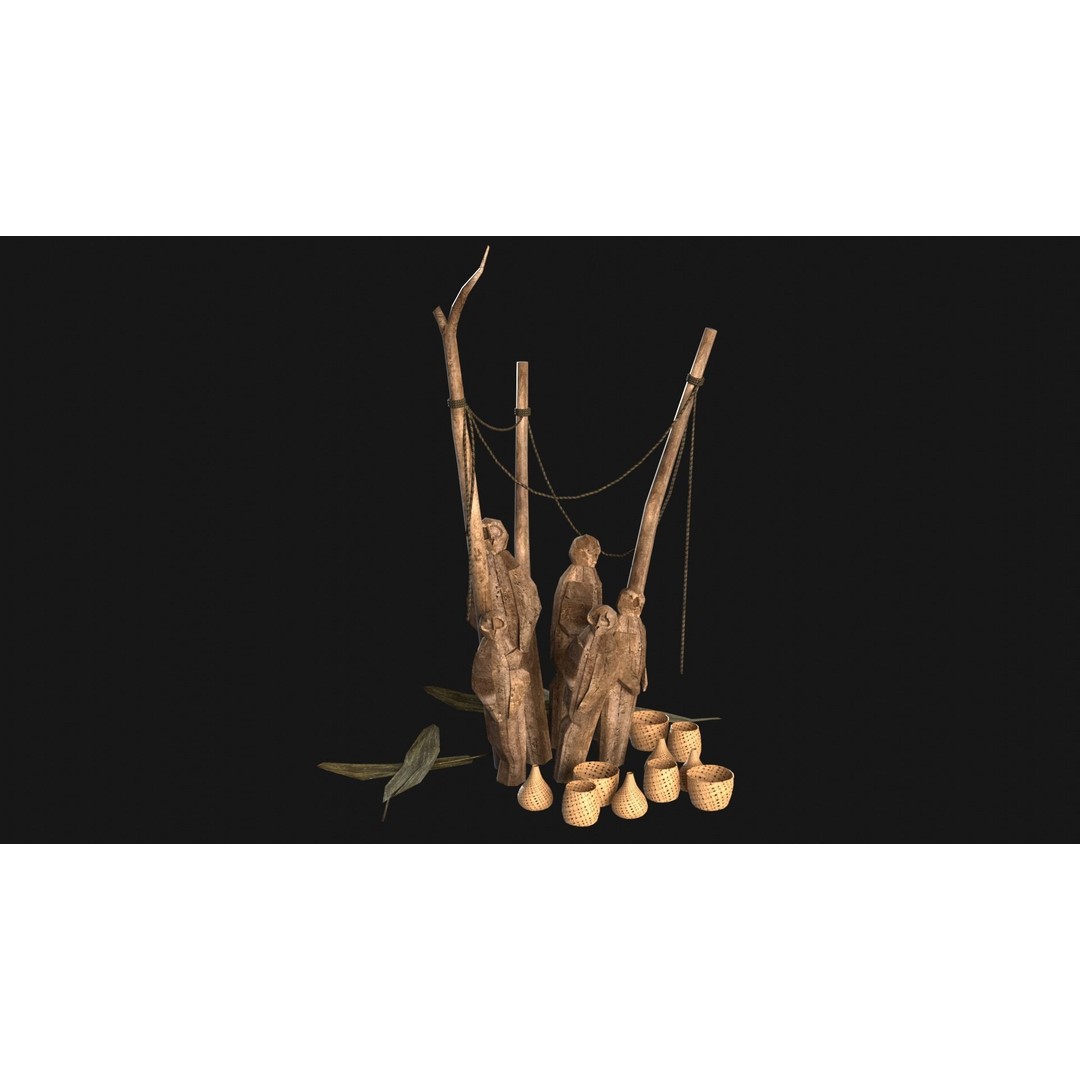 Cult Sacrifice Place 3D Model – Low Poly Game Asset, FBX/OBJ - View 20