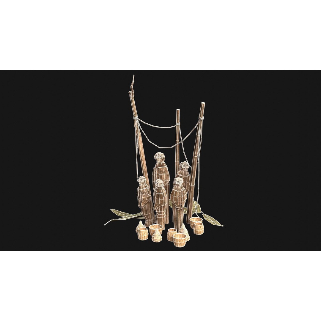 Cult Sacrifice Place 3D Model – Low Poly Game Asset, FBX/OBJ - View 22