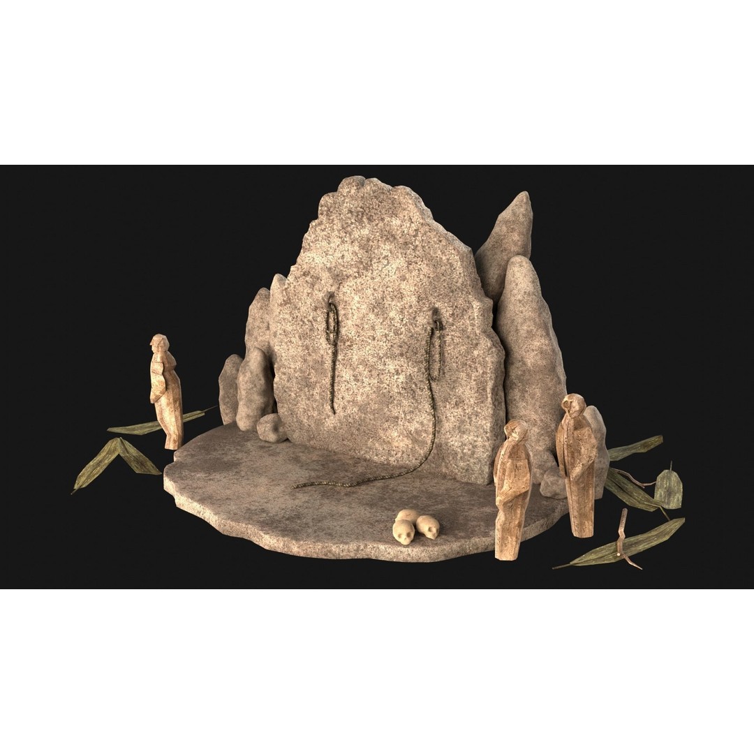 Cult Sacrifice Place 3D Model – Low Poly Game Asset, FBX/OBJ - View 23