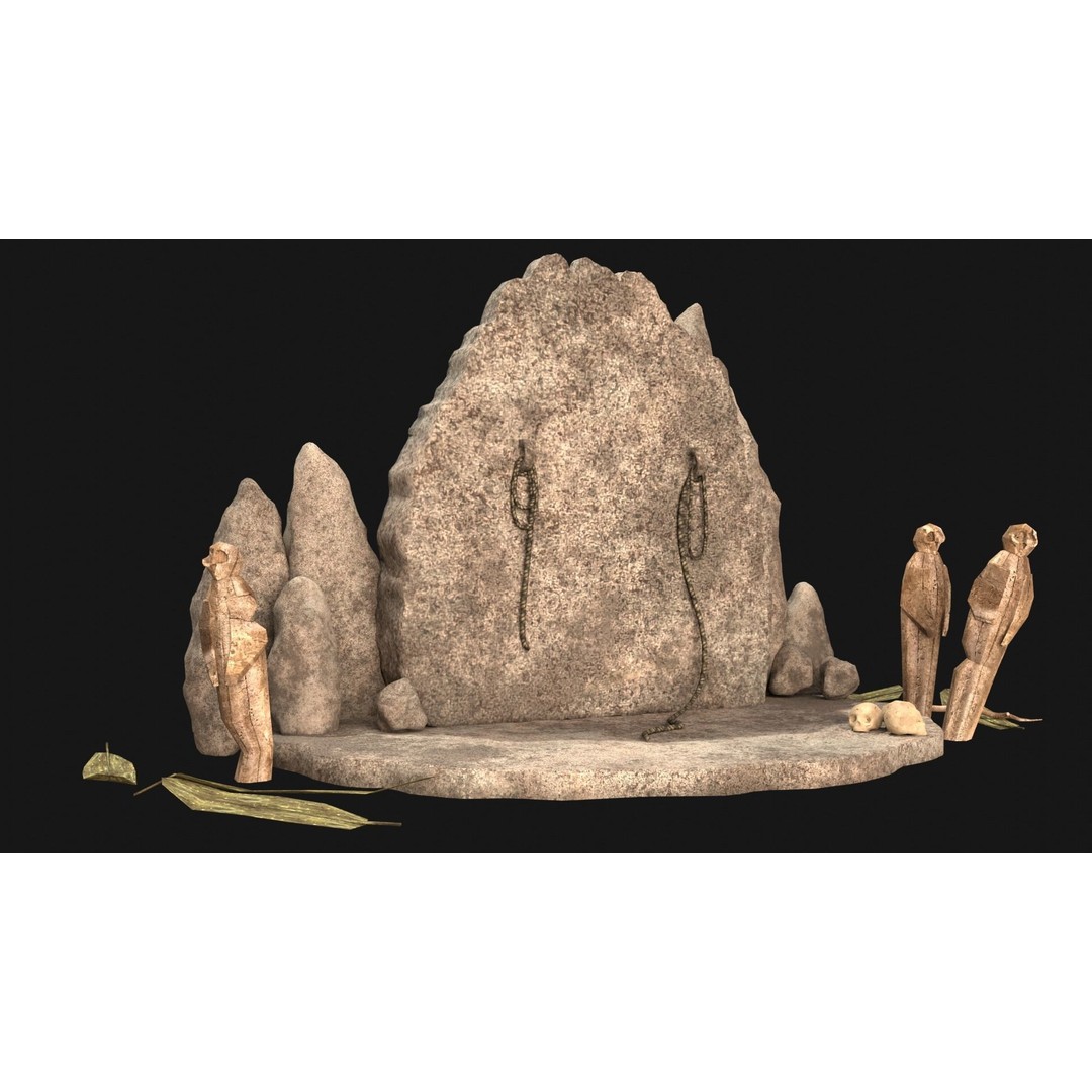 Cult Sacrifice Place 3D Model – Low Poly Game Asset, FBX/OBJ - View 24