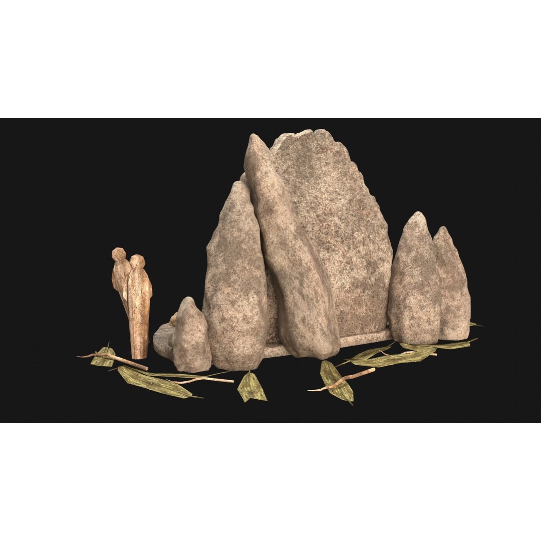 Cult Sacrifice Place 3D Model – Low Poly Game Asset, FBX/OBJ - View 25