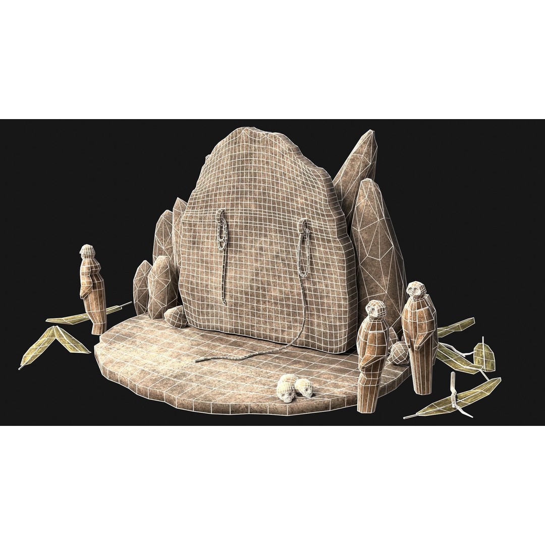 Cult Sacrifice Place 3D Model – Low Poly Game Asset, FBX/OBJ - View 26