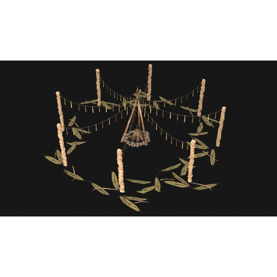 Cult Sacrifice Place 3D Model – Low Poly Game Asset, FBX/OBJ - View 29