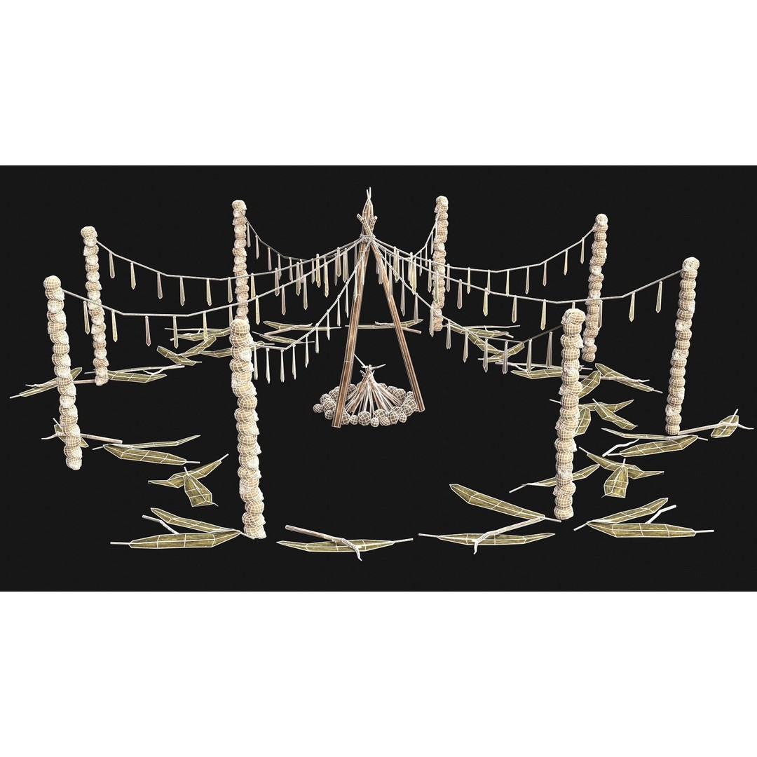 Cult Sacrifice Place 3D Model – Low Poly Game Asset, FBX/OBJ - View 30