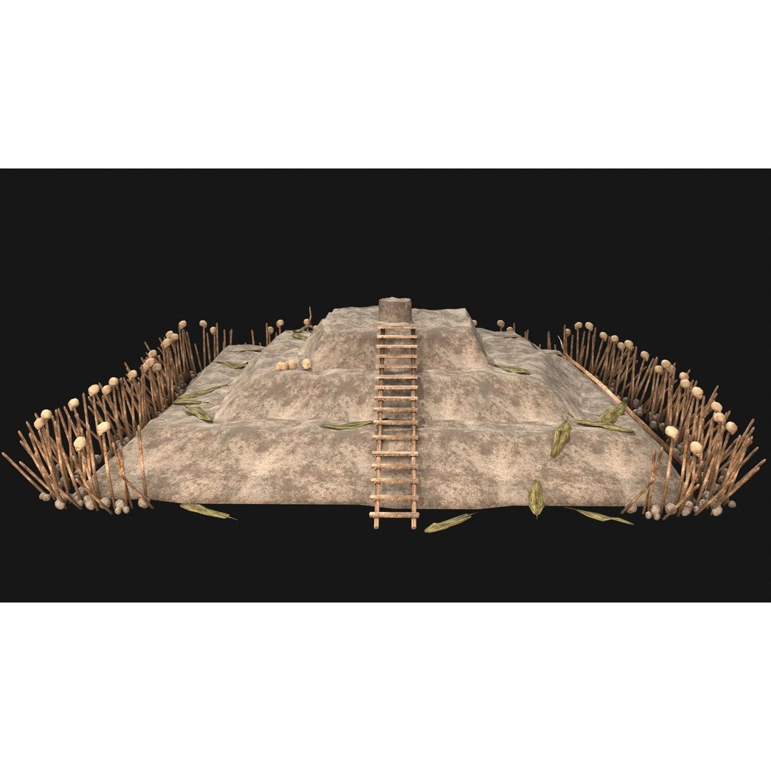 Cult Sacrifice Place 3D Model – Low Poly Game Asset, FBX/OBJ - View 32