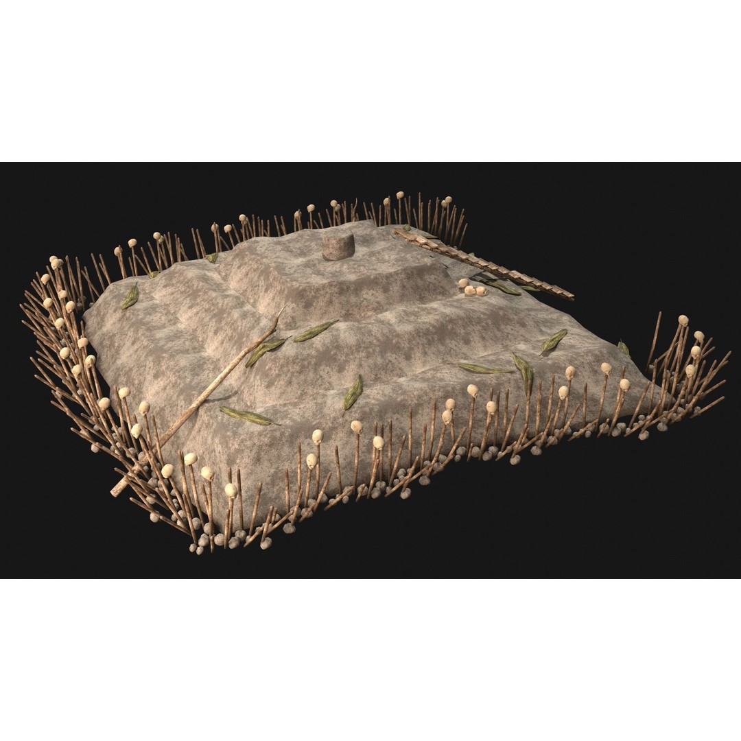 Cult Sacrifice Place 3D Model – Low Poly Game Asset, FBX/OBJ - View 33