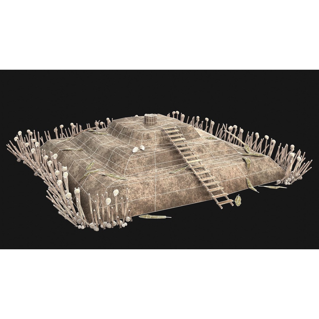 Cult Sacrifice Place 3D Model – Low Poly Game Asset, FBX/OBJ - View 34