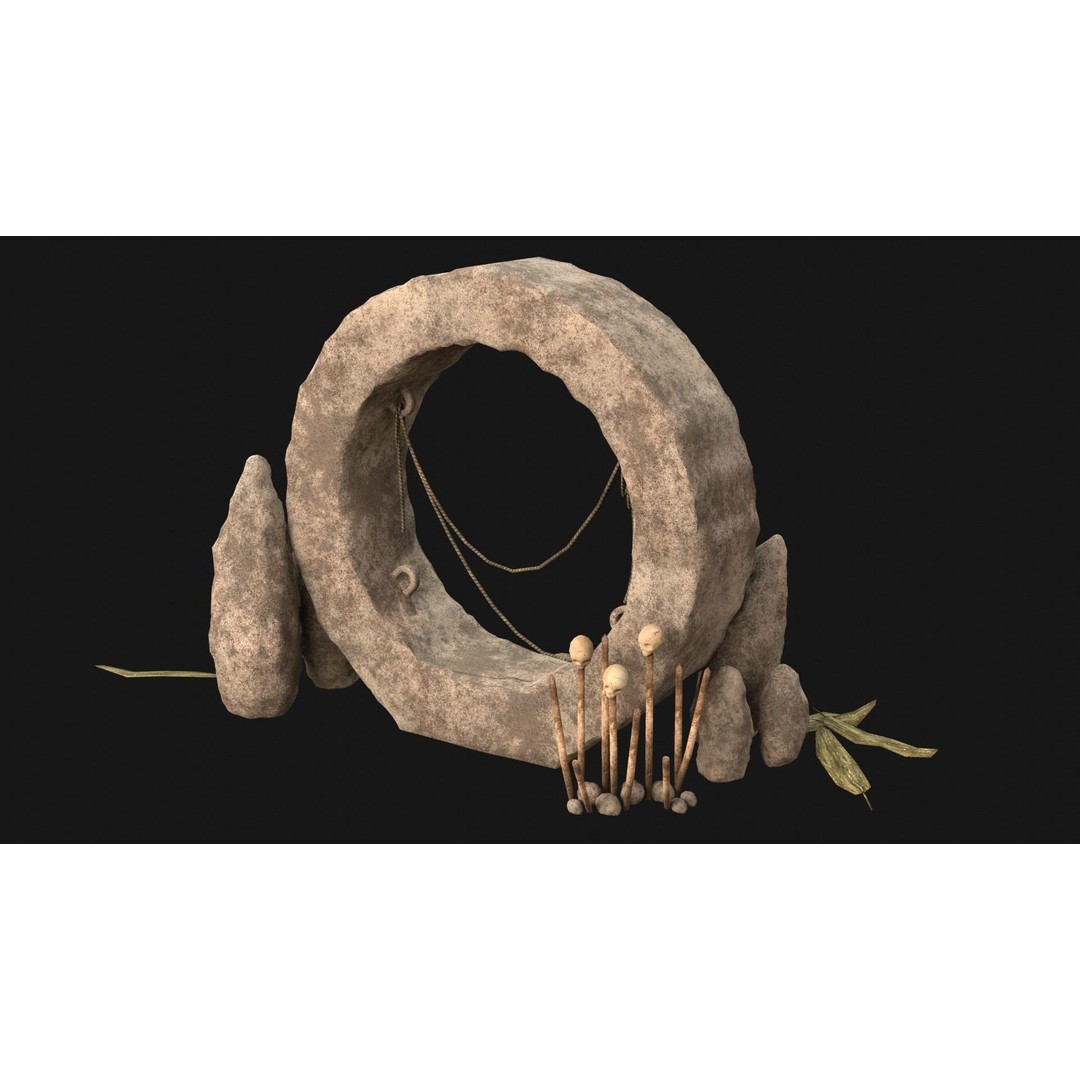 Cult Sacrifice Place 3D Model – Low Poly Game Asset, FBX/OBJ - View 35