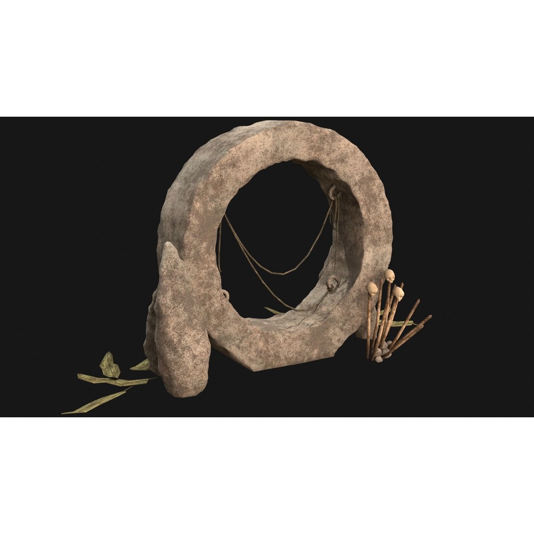 Cult Sacrifice Place 3D Model – Low Poly Game Asset, FBX/OBJ - View 36