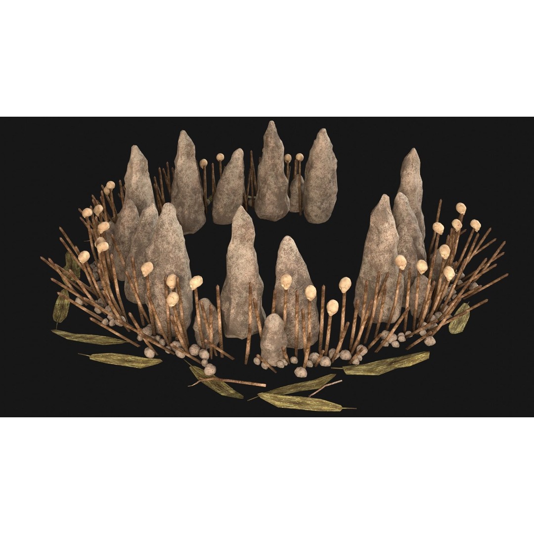 Cult Sacrifice Place 3D Model – Low Poly Game Asset, FBX/OBJ - View 5