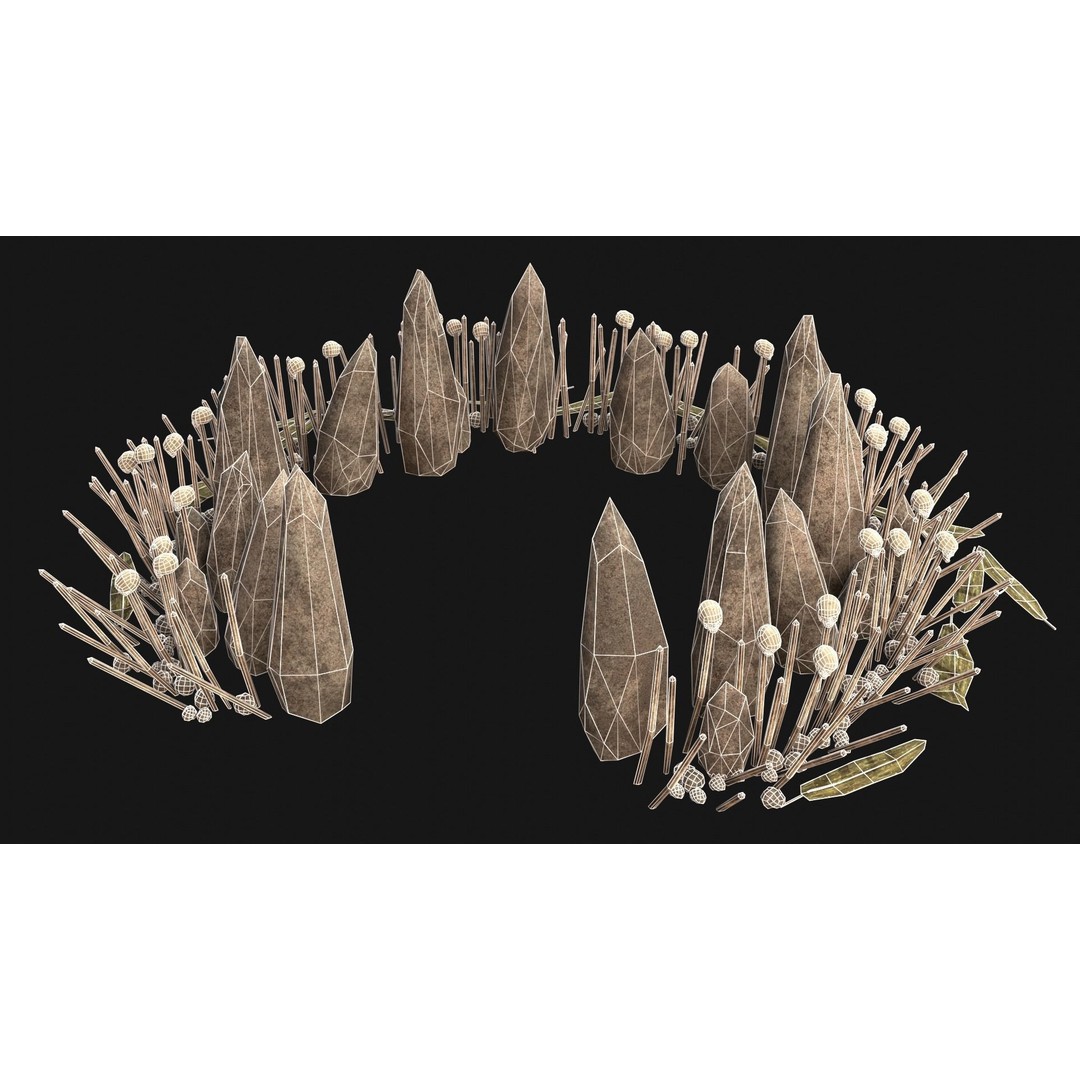 Cult Sacrifice Place 3D Model – Low Poly Game Asset, FBX/OBJ - View 6