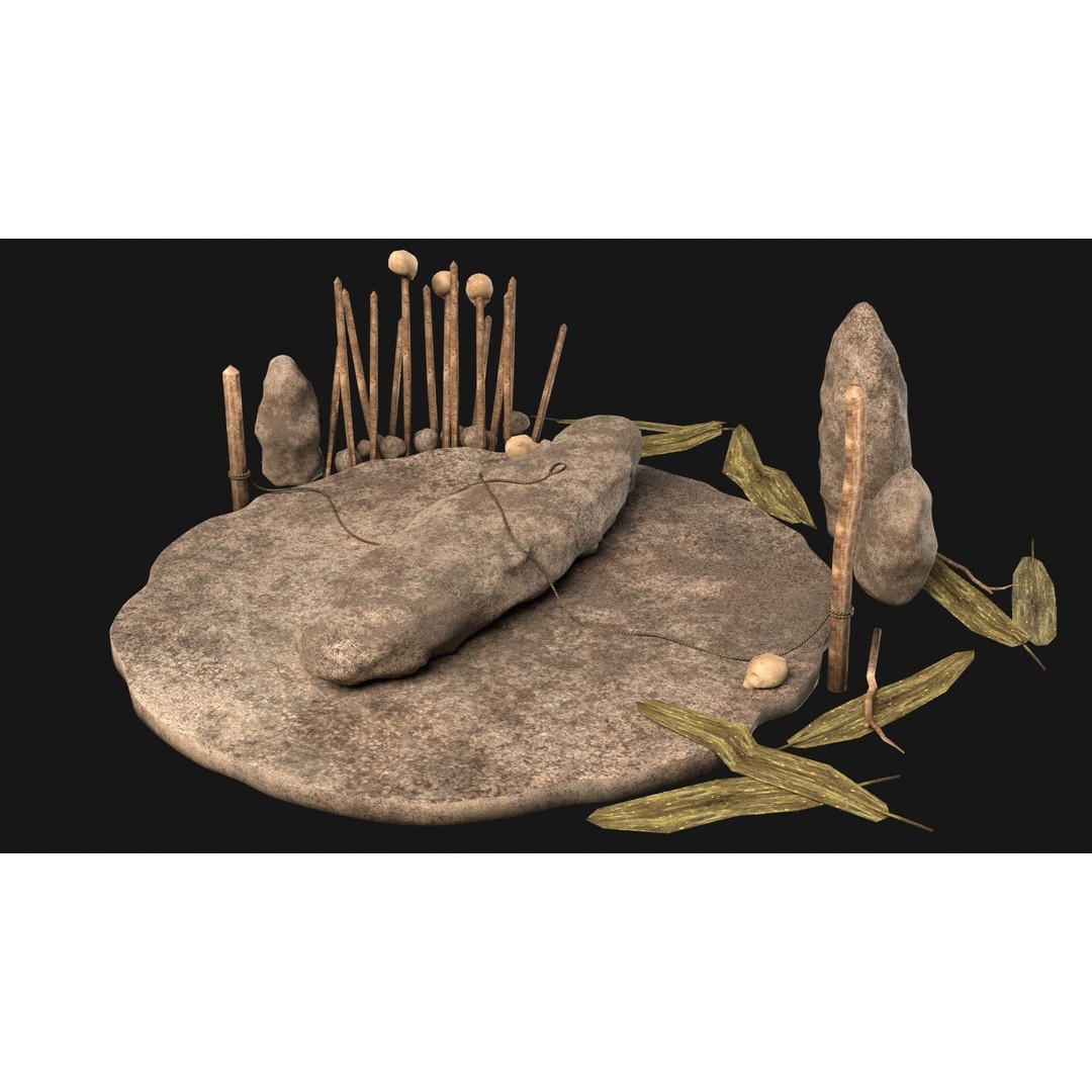 Cult Sacrifice Place 3D Model – Low Poly Game Asset, FBX/OBJ - View 7